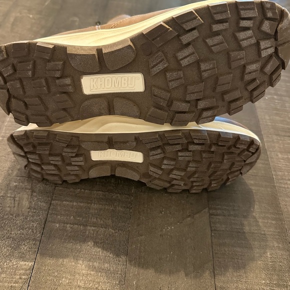 Khombu Brown Boots Cozy Fleece Lining Slip-On - Picture 4 of 7